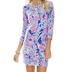 Lilly Pulitzer Sophie Dress‎ Shrimply Chic Size XS Iris Blue UPF 50+ Purple Pink